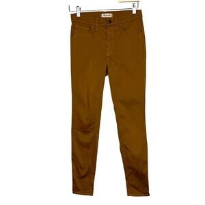 Madewell Women's Size 27 Dark Mustard 9" High-Rise Skinny‎ Pants